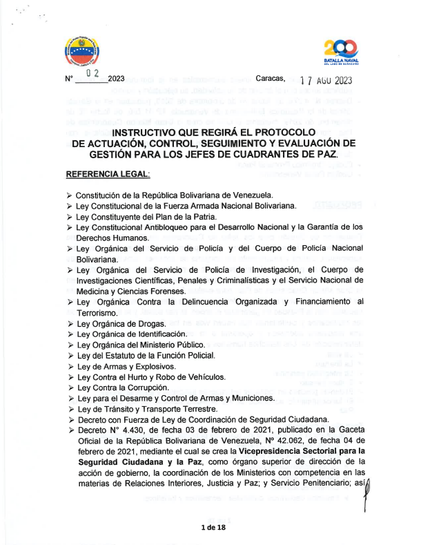 INSTRUCTIVO EVALUACIÓN JEFES CUADRANTES DE PAZ