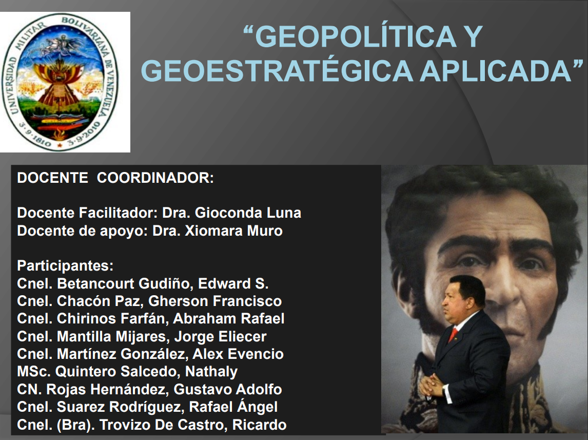 GEOPOLÍTICA Y GEOESTRATÉGICA APLICADA